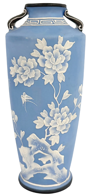 Antique Wedgwood Blue Jasperware Floral Vase