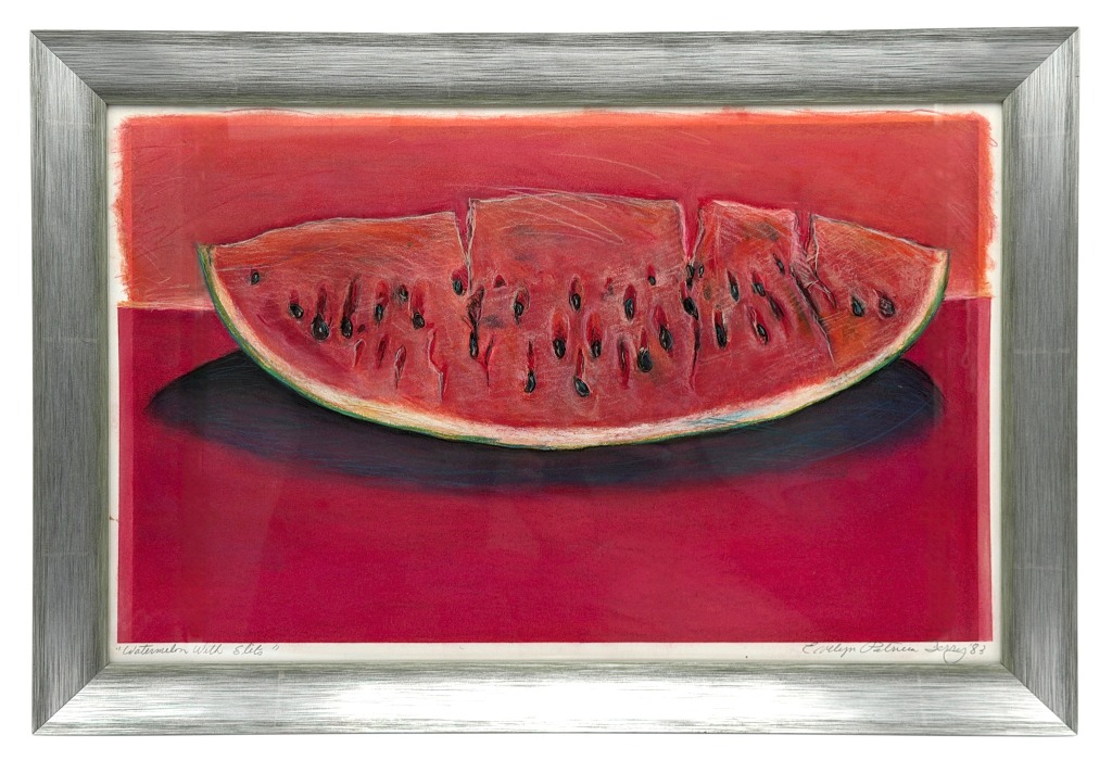 Evelyn Patricia Terry Framed Watermelon Pastel Painting
