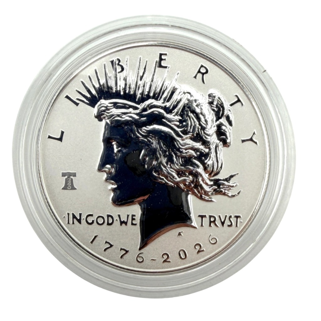 Rare 1776-2026 United States Peace Dollar Silver Coin in Capsule