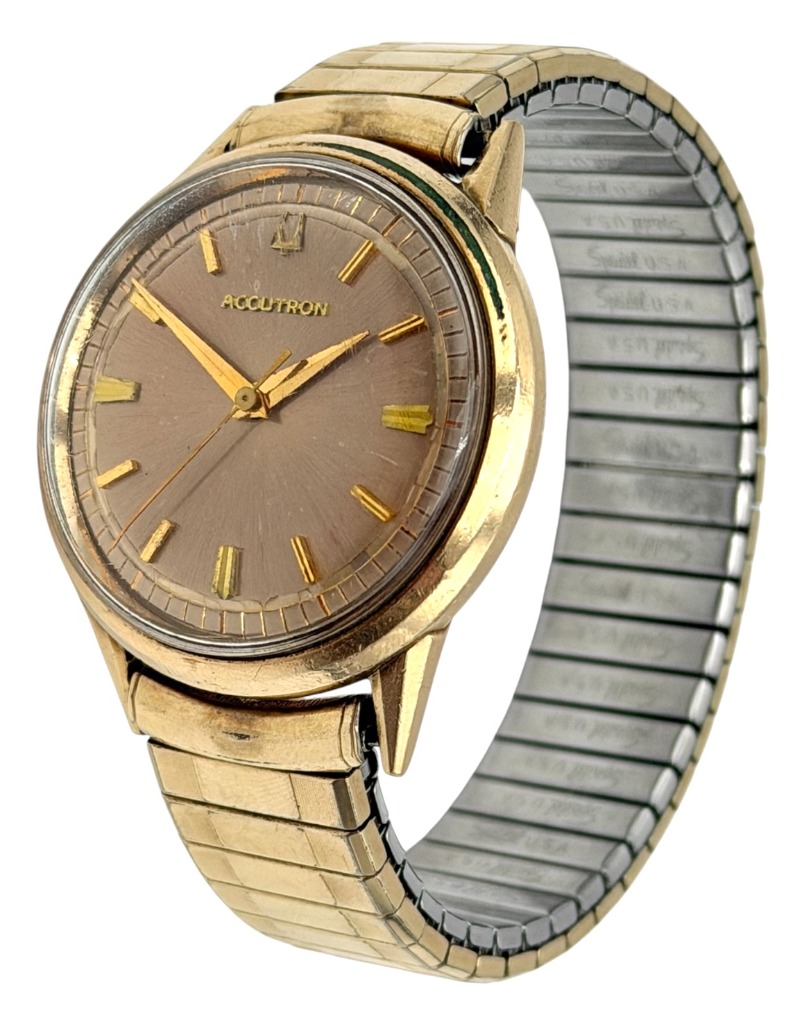 Vintage Bulova Accutron 14k Gold Expansion Band Watch
